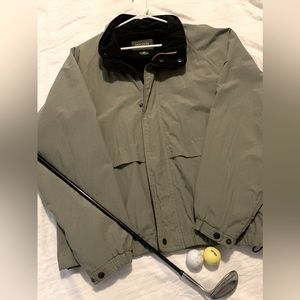 Vintage Dockers Golf Mens Windbreaker Full Zip Jacket Green L Snap Like New